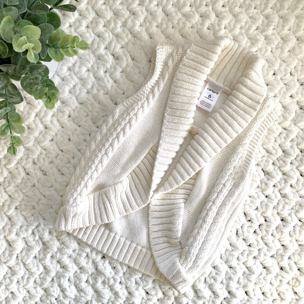 Baby Carter's Knit Vest (White) 6M